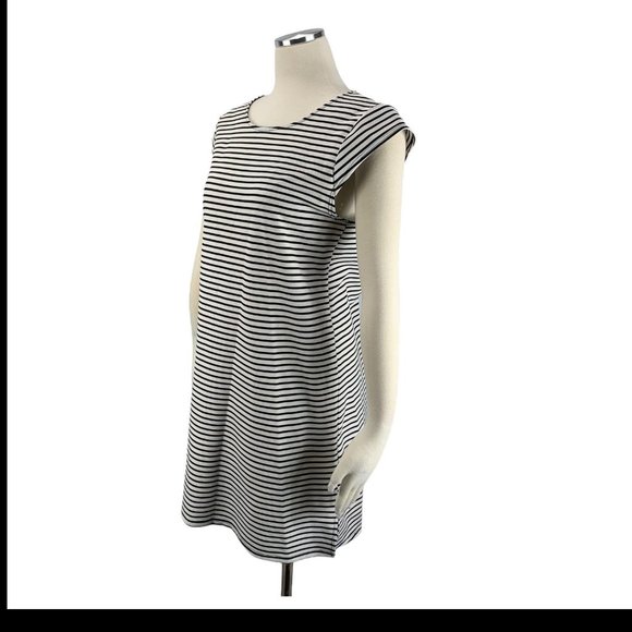 Everly Large Dress Anthro Anthropologie Black Whit - Picture 2 of 7